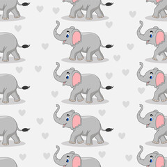 Cute animals seamless pattern background. Cute animals illustration. Animals background. Perfect for fabrics, print, textile, wallpaper, and decor