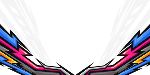 Stylish colorful sports background with geometric sharp shapes