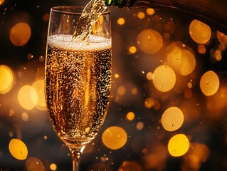 Champagne with Bokeh Lights