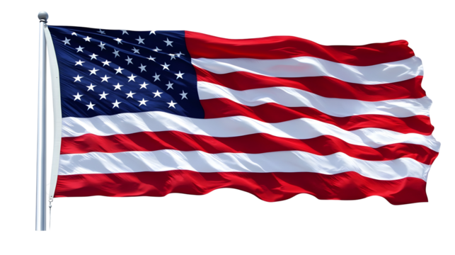 Waving American Flag Against Black Backdrop: Symbol of Freedom and Patriotism