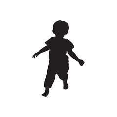 kid playing silhouette
