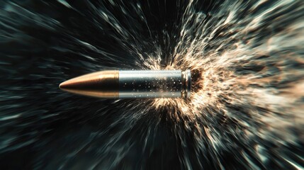Realism, cinematic feel, daytime, microscopic footage, bullet time of a pistol bullet, with a strong sense of speed, swirling airflow at the tail, air distortion caused 