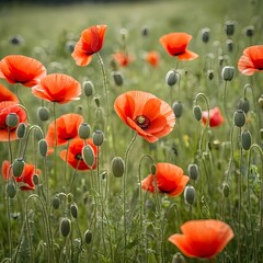 Obraz premium Poppy Field in Summer