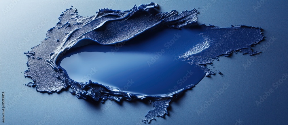 Poster ink blob abstract: a macro shot of a textured ink blob, with vibrant blue shades, creating an abstra