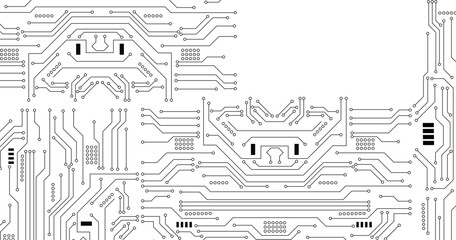 PCB (Printed Circuit Board) styled abstract technology background. Vector illustration