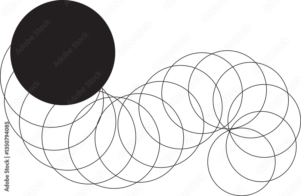 Poster digital motion stripe line round circle design