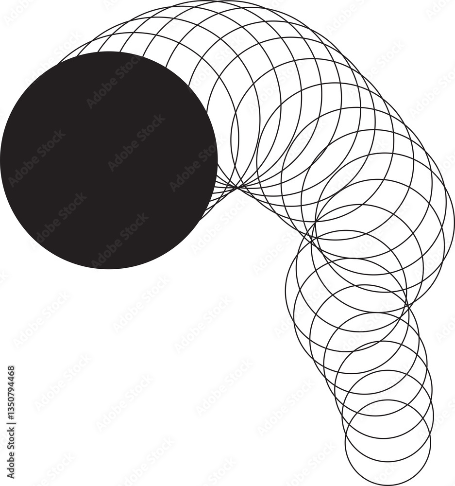 Poster digital motion stripe line round circle design