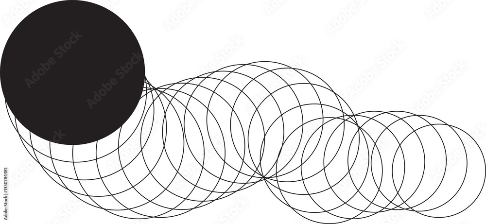 Poster digital motion stripe line round circle design