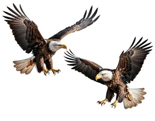 Obraz premium Two Bald Eagles in Flight
