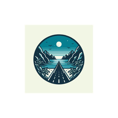 Coastal Road icon vector symbol design illustration