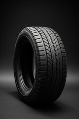 Obraz premium a close up of a tire on a black surface