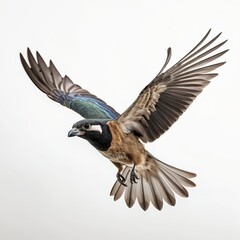 Obraz premium Bird in Flight, White Background