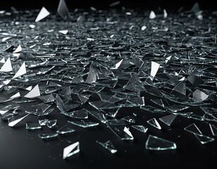 Obraz premium Shattered Glass on Black Background