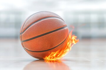 Obraz premium Flaming Basketball Court Inferno.