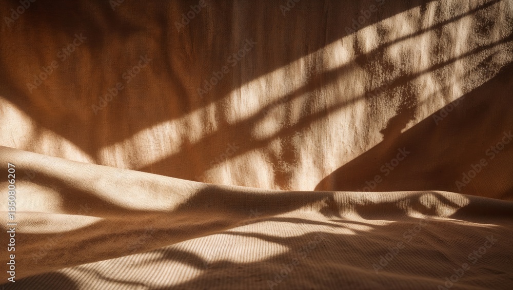 Poster soft shadows play across a textured surface in a warm, sunlit setting reminiscent of an artistic ins