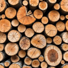 Fototapeta premium Stack of Wooden Logs