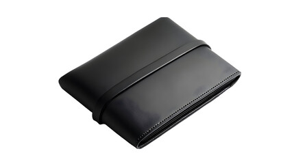 Elegant minimalist black leather wallet for business and personal finance use