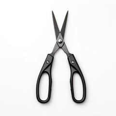 Black Scissors on White Background