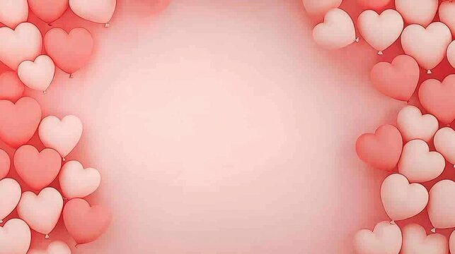 birthday Balloon Filled Backgrounds Heart shaped balloons in red and pink, romantic background, suitable for Valentine Day or anniversaries