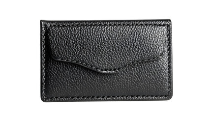 Luxurious Black Leather Card Holder on a Sleek Black Background for Professional Use
