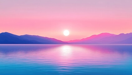 Obraz premium Pastel Sunrise Over Mountain Lake