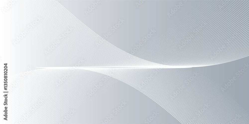 Poster gray and white abstract background with flowing particles. digital future technology concept. vector