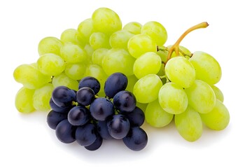 Juicy Green and Black Grapes Bunch Closeup Photography