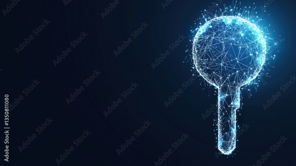 Poster security key icons and password protection abstract representation of password protection with glowi