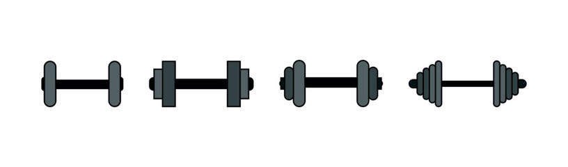 Dumbbell Icon, Fitness Equipment, Gym Weights, Strength Training, Workout Symbol, Exercise Dumbbell, Bodybuilding Tool, Sports Gear, Weightlifting Illustration, Muscle Training, Gym Icon Set