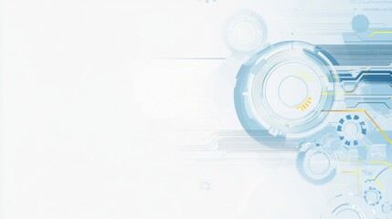 Abstract technological design background with interconnected circles and lines.  Possible use Website banner, presentation slide