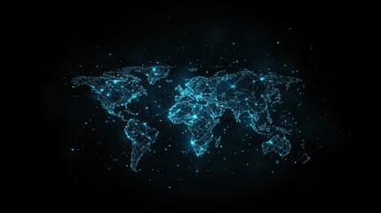 Obraz premium Global Network Nodes Connection Network nodes connecting major cities around the world, representing global business and trade connections