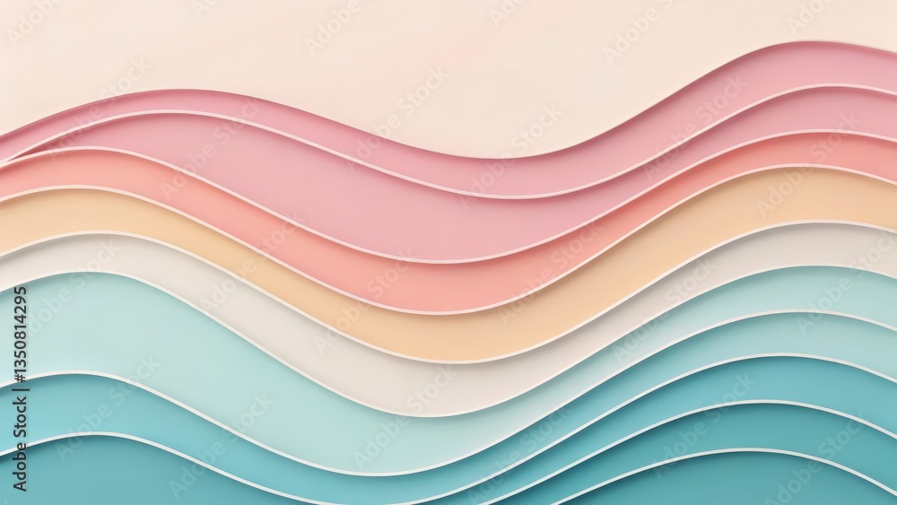Poster layered abstract paper cutout background design digital art soft color palette creative studio abstr