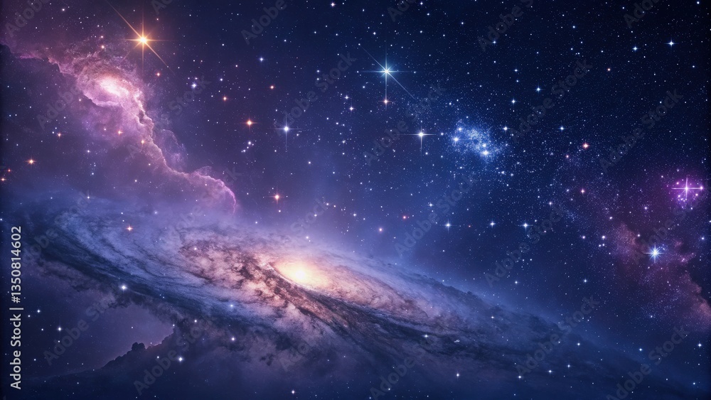 Poster exploring the mesmerizing deep space background featuring a glowing galaxy cosmic wonders digital ar