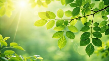 Nature's tranquil embrace softly blurred green foliage background serene forest natural scene lush environment close-up view calmness concept