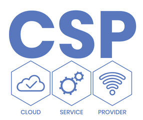 CSP - cloud service provider. acronym business concept. vector illustration concept with keywords and icons. lettering illustration with icons for web banner