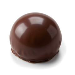 Chocolate Sphere Dessert on White Background