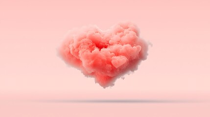 Pink Heart Cloud for Pastel Background.