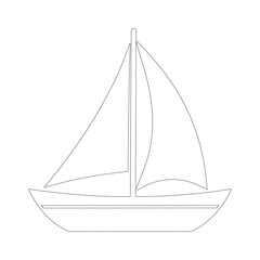 Minimalist Sailboat Line Art Vector | Nautical Silhouette Illustration sailing ship vector illustration