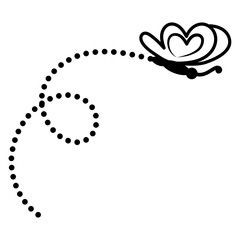 Butterfly With Dotted Line