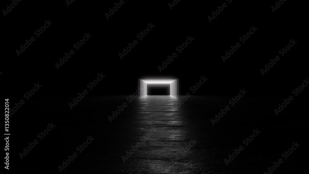 Poster illuminated rectangles in a dark void 4k 60fps looping animation