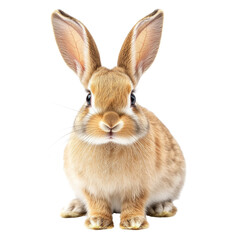 A rabbit is sitting on a white background