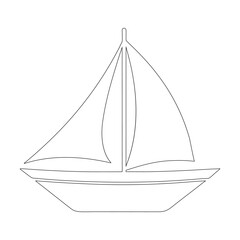 Minimalist Sailboat Line Art Vector | Nautical Silhouette Illustration.yacht isolated on white background