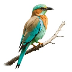Obraz premium Stunning Blue-throated Roller Perched on Branch