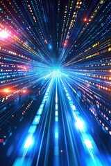 Obraz premium Bright blue light with many small dots in it