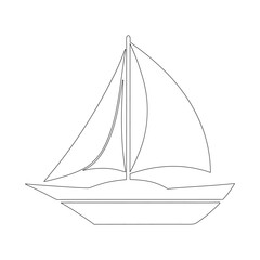 Minimalist Sailboat Line Art Vector | Nautical Silhouette Illustration vector illustration of a sailing ship