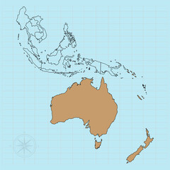 Australia continent Vector illustration of map