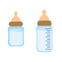 Fototapeta premium Baby bottle vector illustration on white background