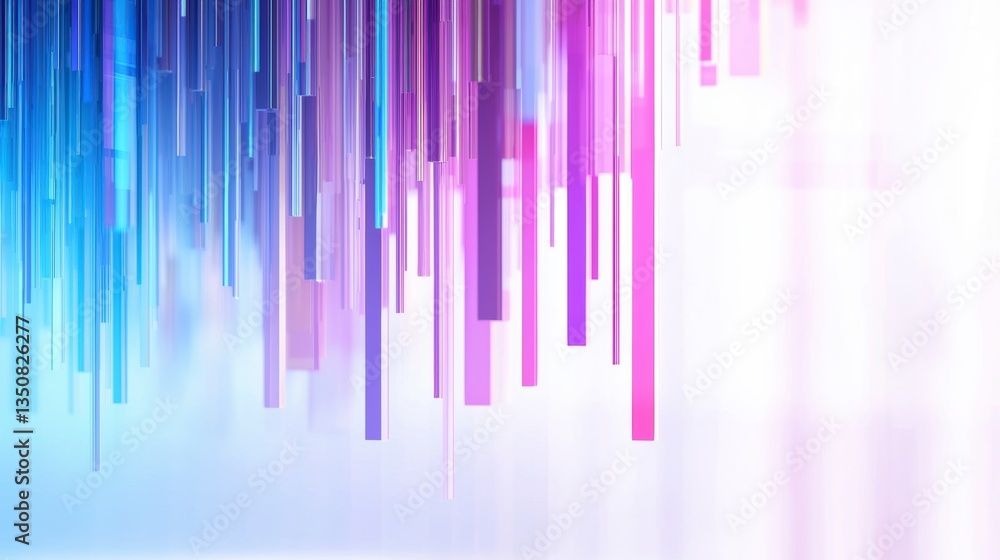Poster vibrant abstract background with vertical lines in shades of blue and purple, creating dynamic and m