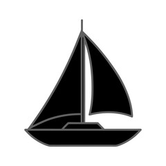 silhouette of a sailing boat.Minimalist Sailboat Silhouette Vector | Nautical Boat Illustration