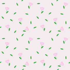 seamless pattern with purples tulip flowers